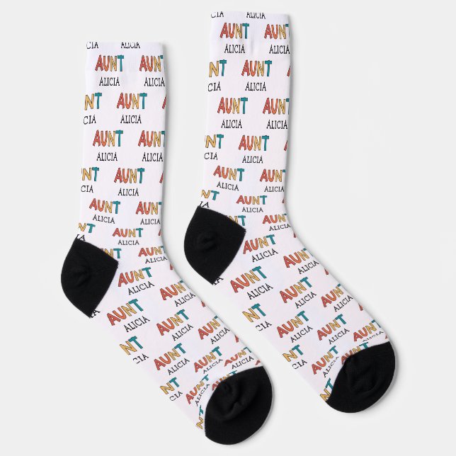 Personalized Aunt Retro Gift Best Auntie Ever Cute Socks (Right)