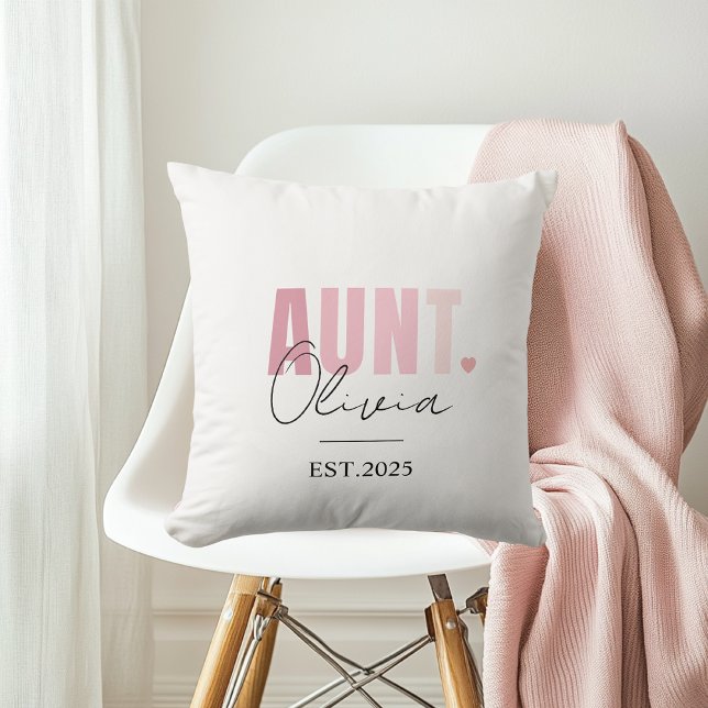 Personalized Aunt  Soft Pink  Throw Pillow (Creator Uploaded)