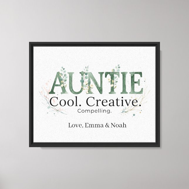 Personalized Auntie Cool Creative Compelling Quote Canvas Print (Front)