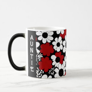 Personalized Auntie Floral Pattern Color Morph Mug