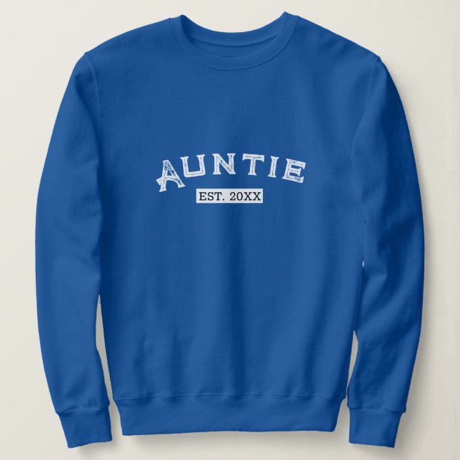 Personalized Auntie Sweatshirt - Est Year Gift (Design Front)