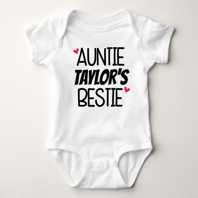 Personalized Auntie's Bestie Baby Outfit Bodysuit (Front)