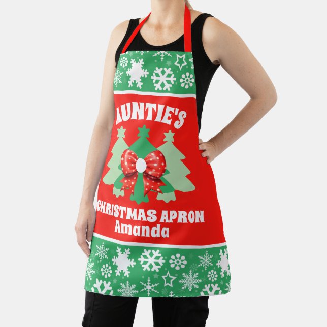 Personalized Auntie's Christmas Gift Apron (Insitu)