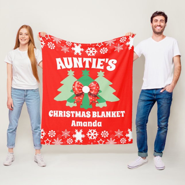 Personalized Auntie's Christmas Gift Fleece Blanket (In Situ)