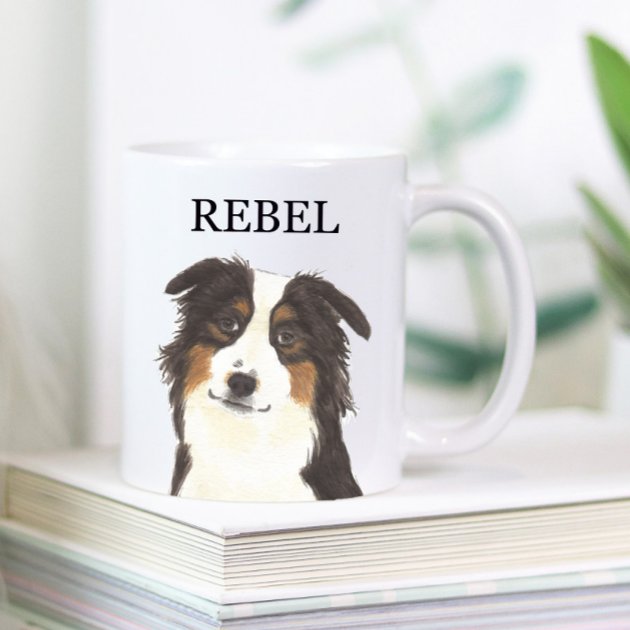 Australian Shepherd Lover Mug - 330ml White Ceramic Coffee Cup With Funny "Yes, I Herd You" Quote