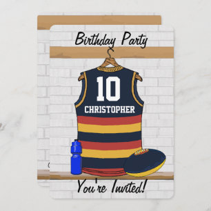 Personalized Aussie Rules Football Jersey BRY Invitation