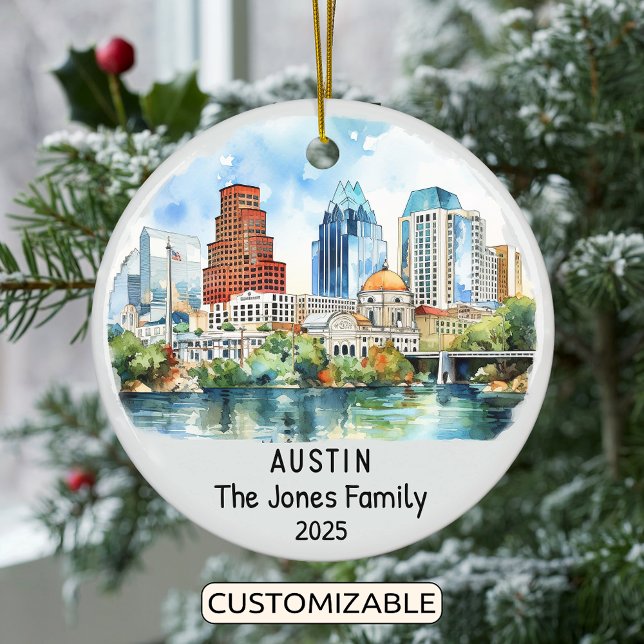 Personalized Austin Ornament, Texas Ceramic Ornament (Creator Uploaded)