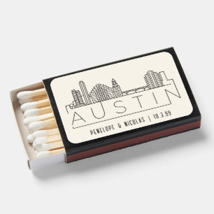 Personalized Austin Wedding Favor Matchboxes