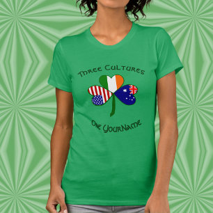 Personalized Australia Ireland USA Shamrock Women T-Shirt