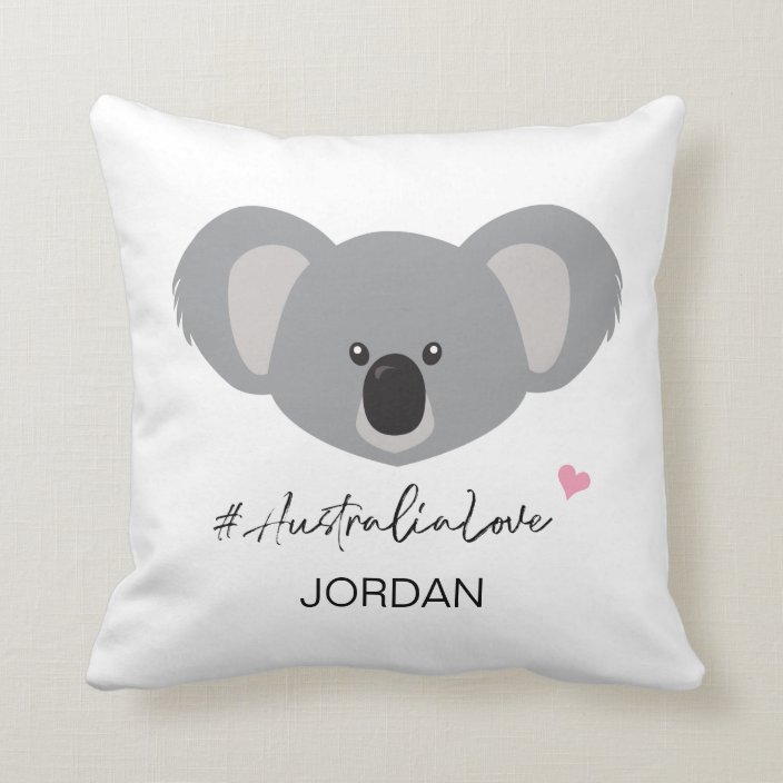 Personalized Australia Love Cute Koala Baby Throw Pillow Zazzle Com