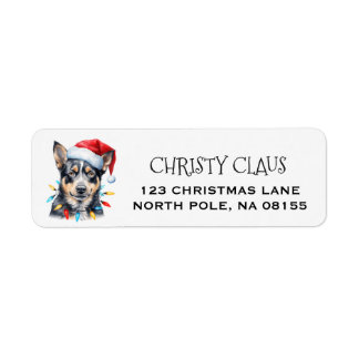 Personalized Australian Cattle Dog Christmas Label