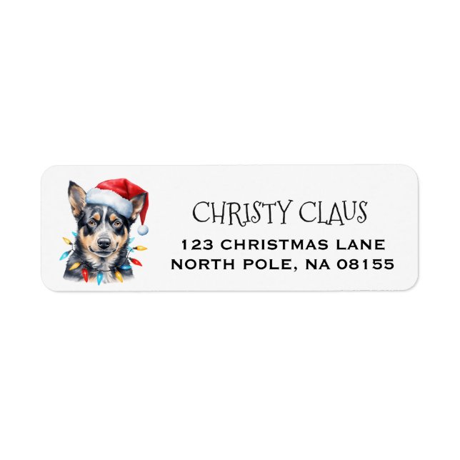 Personalized Australian Cattle Dog Christmas  Label (Front)