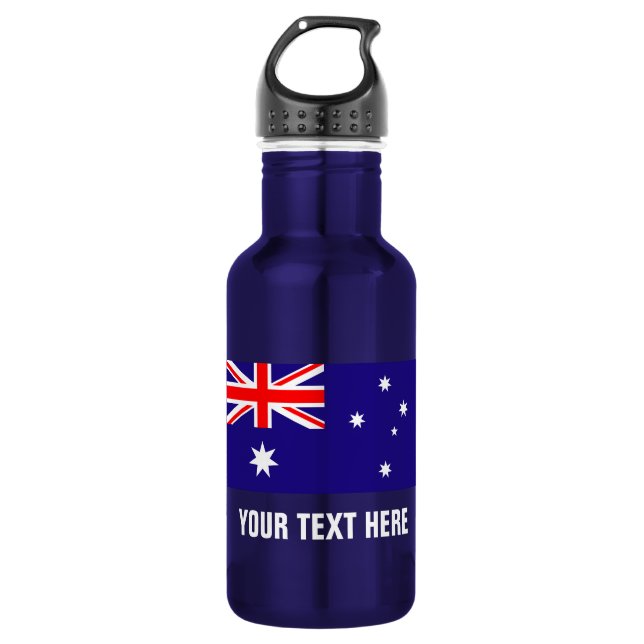 Personalized Australian flag water bottles for Aus (Front)