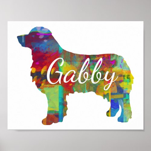 Personalized Australian Shepherd  Aussie Art Poster