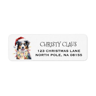 Personalized Australian Shepherd Christmas Label