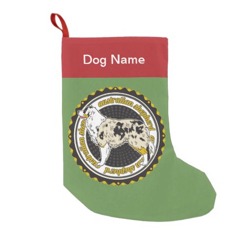 Personalized Australian Shepherd Dog Breed Small Christmas Stocking