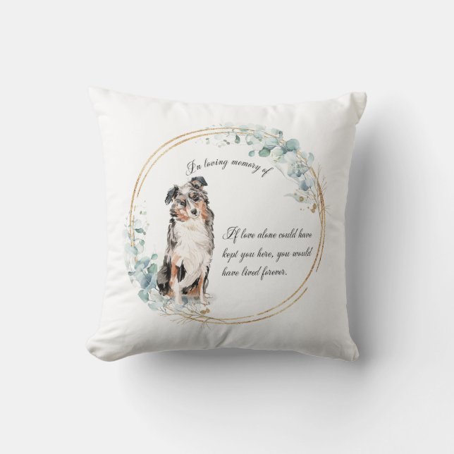 Personalized Australian Shepherd Memorial Throw Pillow (Front)