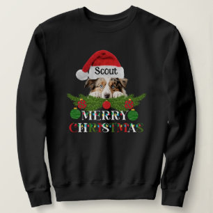 Personalized Australian Shepherd Merry Christmas Sweatshirt