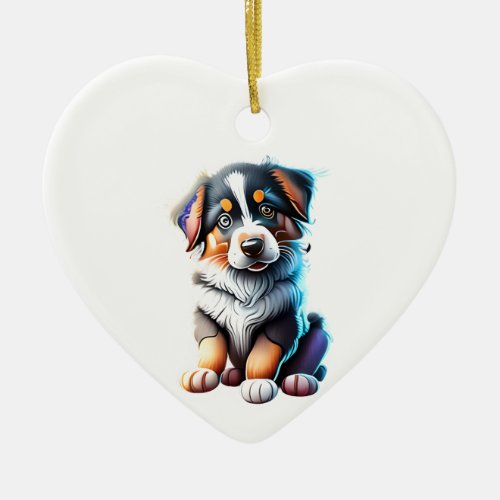 Personalized Australian Shepherd Puppy Ceramic Ornament
