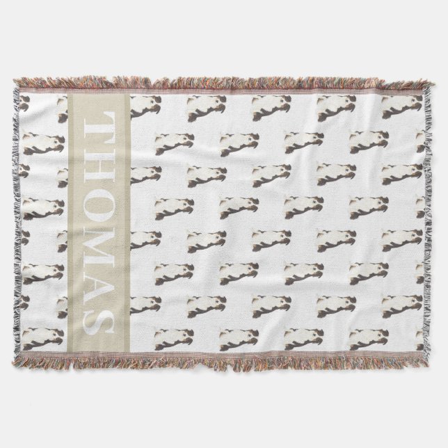 Personalized Australian Shepherd Throw Blanket (Front)