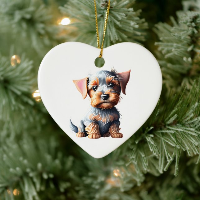 Personalized Australian Terrier Puppy Ceramic Ornament (Tree)
