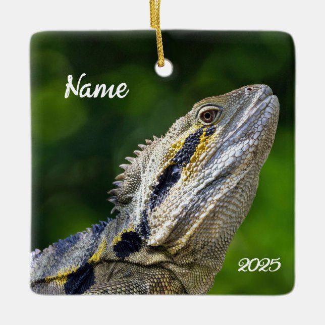 Personalized Australian Water Dragon Ceramic Ornament (Front)