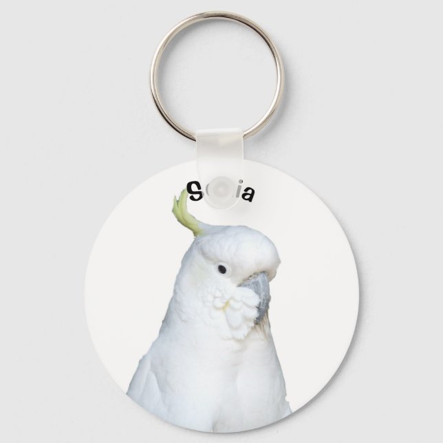 Personalized Australian White Cockatoo Keychain (Front)