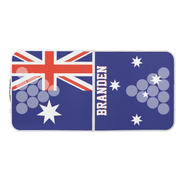 Personalized Austrialian Flag  Beer Pong Table (Top)