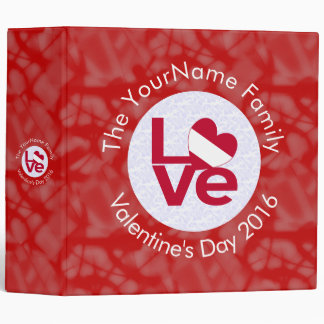 Personalized Austrian Red LOVE Flag 3 Ring Binder