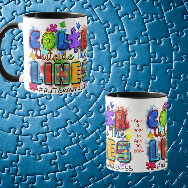 Personalized Autism Acceptance Month Ceramic Mug (Celebrate Autism Acceptance Month with a splash of color and a personal touch with this mug!)