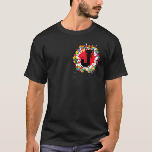Personalized Autism Awareness Initial J Letter Mon T-Shirt