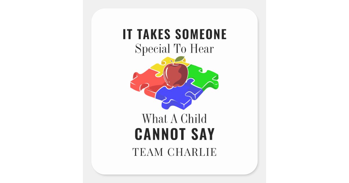 Personalized Autism Awareness Special Ed Teacher Square Sticker | Zazzle
