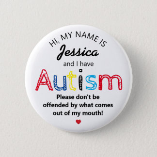 Personalized Autism Awarness | Funny ASD Button