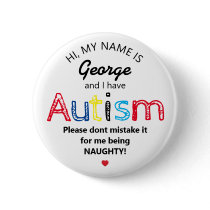Personalized Autism Awarness | Funny ASD Button