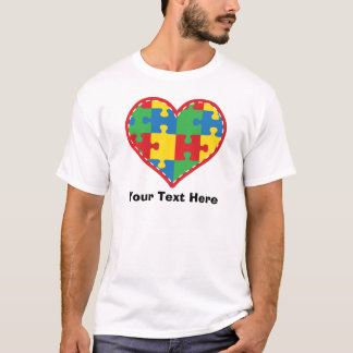 Personalized Autism Puzzle Piece Heart T-Shirt