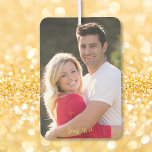 Personalized Auto Decor Family Kids Baby Photo Car Air Freshener<br><div class="desc">Create your own custom, personalized, beautiful elegant faux gold typography script, auto decor automobile car and home hanging photo air freshener, with long lasting, odor eliminating fragrance. Simply add your favorite family photo / couple photo / kids photo / pets photo, and type in your favorite quote / names of...</div>