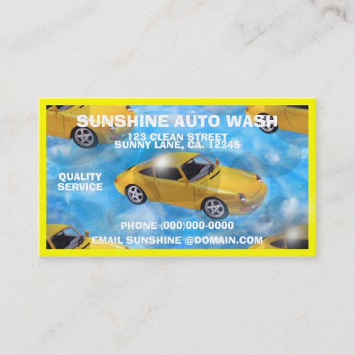 Personalized Auto Wash Business Cards