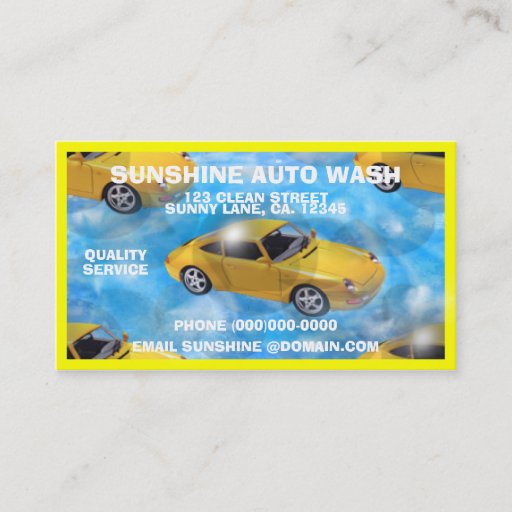 Customizable Personalized Auto Wash Business Cards