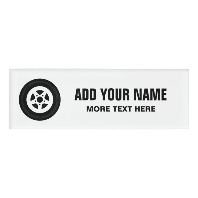 Personalized automotive magnetic name tags (Front)