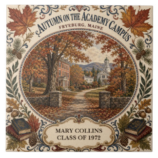 Personalized Autumn Academy Campus Fryeburg Maine Ceramic Tile