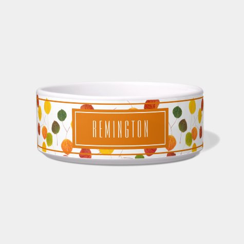 Personalized Autumn Aspen Leaves Pattern Pet