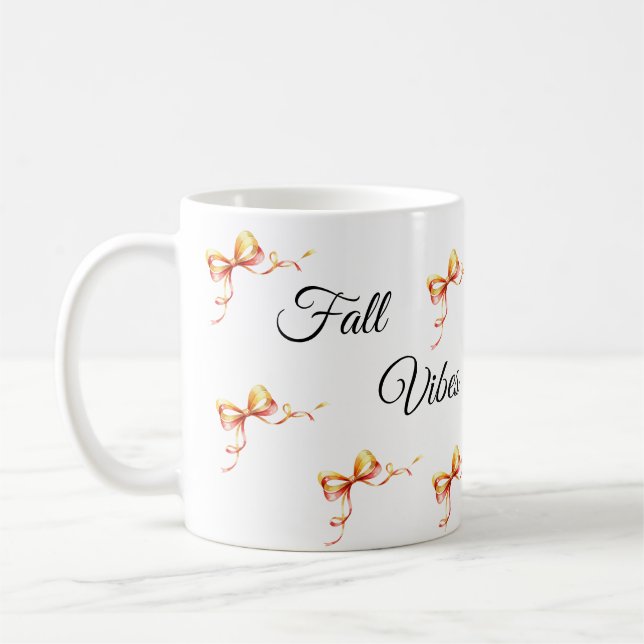 Personalized Autumn Bow Mug – Custom Fall Vibes (Left)