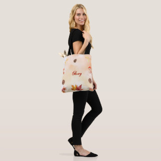 Personalized Autumn Fall Leaves Forest Designed Tote Bag