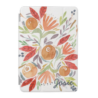 Personalized Autumn Floral Watercolor iPad Case