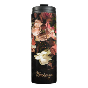 Personalized Autumn Flowers Stylized Print Thermal Tumbler