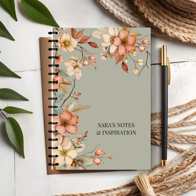 Personalized Autumn Garden Green Notebook (Creator Uploaded)
