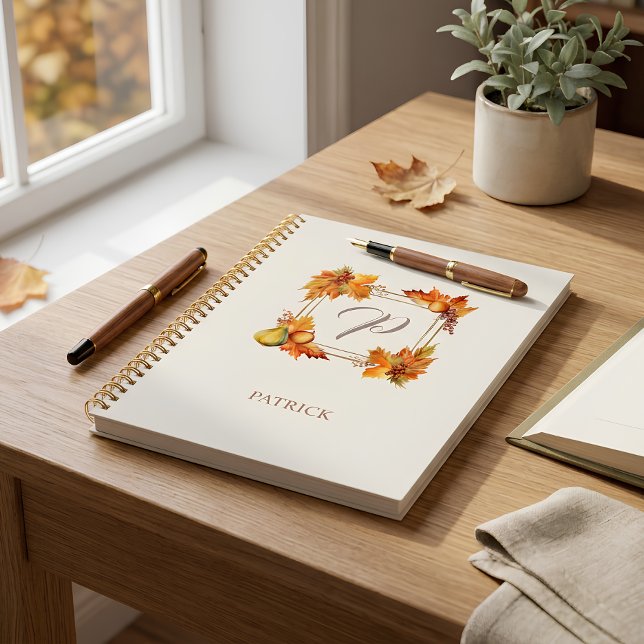 Personalized Autumn Harvest Monogram Notebook (Creator Uploaded)