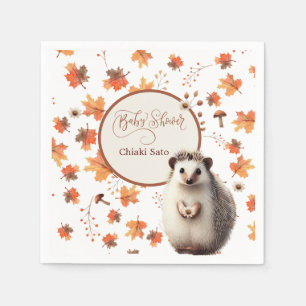 Personalized Autumn Hedgehog Napkins