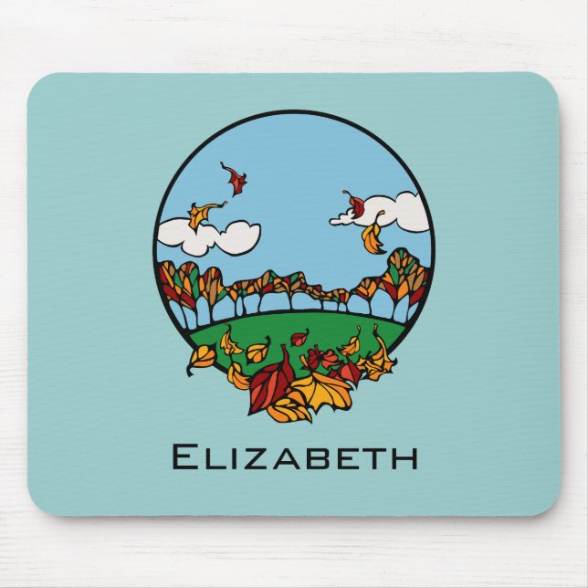 Personalized Autumn Landscape Scene Mouse Pad (Front)