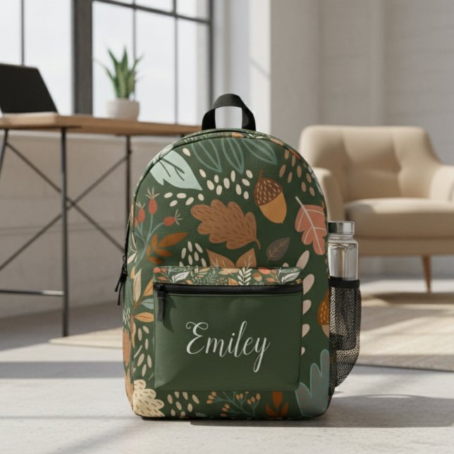 Personalized Autumn Leaves Backpack – Custom Name  (Creator Uploaded)